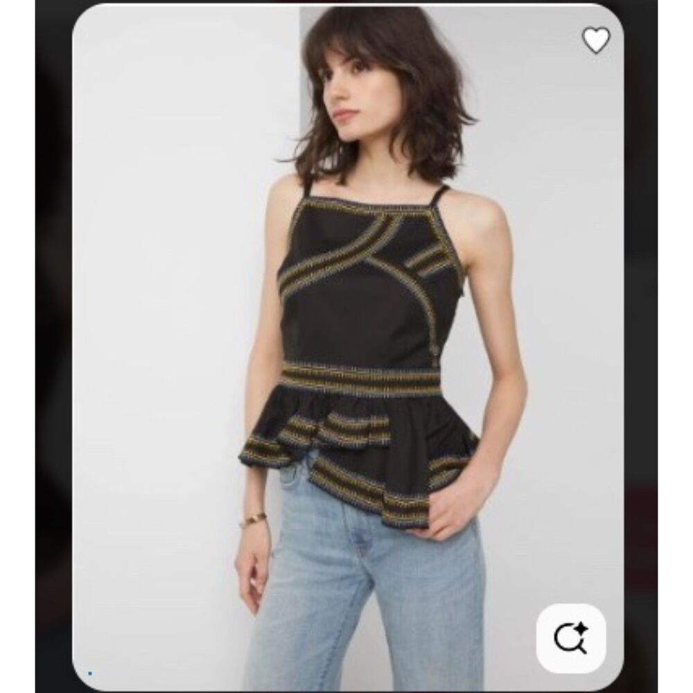 NWT White House Black Market Black Ribbon Peplum Tank Top 10